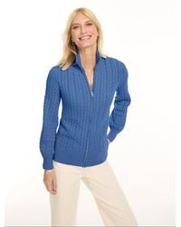 Talbots - Cable Knit Full-zip Cardigan Sweater - Lyst