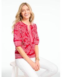Talbots - Capri Rose Elbow Sleeve Top - Lyst