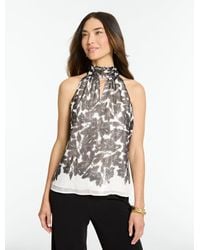 Talbots - Rsvp Metallic Print Halter Top - Lyst