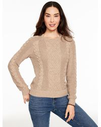 Talbots - Cable Knit Crewneck Sweater - Lyst