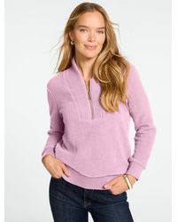 Talbots - Microfleece Quarter-zip Pullover Sweater - Lyst