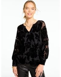 Talbots - Prosperous Floral Velvet Top - Lyst
