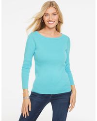 Talbots - Crochet Boatneck Pullover Sweater - Lyst