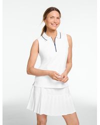 Talbots - Upf 50+ Piqué Half-zip Sleeveless Polo - Lyst