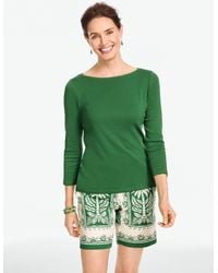 Talbots - Solid Bateau Neck T-shirt Pima Cotton - Lyst