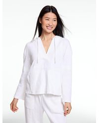 Talbots - Crinkle Gauze Boho Hoodie - Lyst