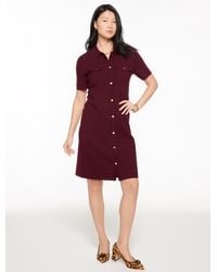 Talbots - Button Front Shift Dress - Lyst