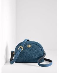 Talbots - Rory Woven Denim Crossbody Bag - Lyst