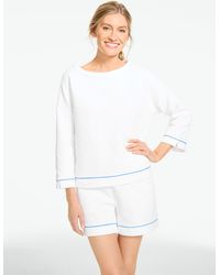 Talbots - Diamond Jacquard Crewneck Sweater Pullover - Lyst