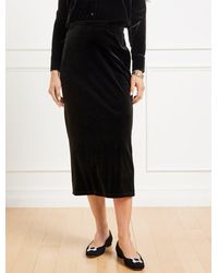 Talbots - Stretch Velvet Midi Skirt - Lyst