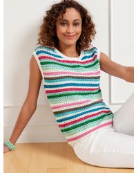 Talbots - Crochet Crewneck Sweater Pullover - Lyst