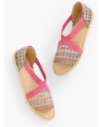 Talbots - Ilyssa Elastic Straw Espadrille Flats - Lyst