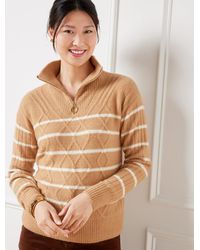 Talbots - Cable Knit Half-zip Sweater - Lyst