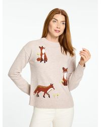 Talbots - Fox Crewneck Sweater - Lyst