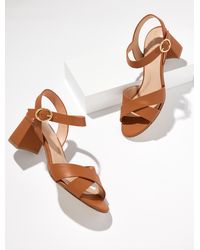 Talbots - Myra Vachetta Block Heel Sandals - Lyst