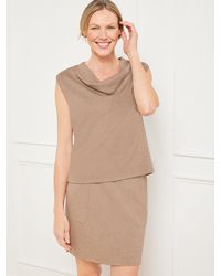 Talbots - Airknit Stretch Heathered Cowl-neck Sleeveless Tank Top - Lyst