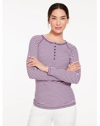Talbots - Ribbed Henley T-shirt - Lyst