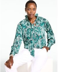 Talbots - Tie Neck Ruffle Top - Lyst