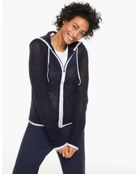 Talbots - Open Stitch Full-zip Hooded Sweater - Lyst