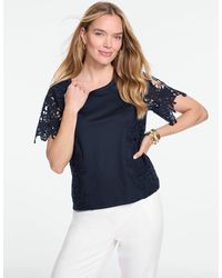 Talbots - Lace Knit Top - Lyst