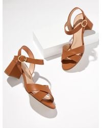 Talbots - Myra Vachetta Block Heel Sandals - Lyst