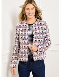 Talbots - Collarless Tweed Jacket - Lyst
