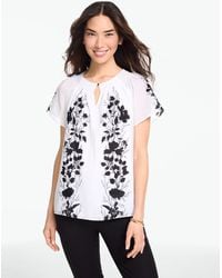 Talbots - Smocked Short Sleeve Top - Lyst