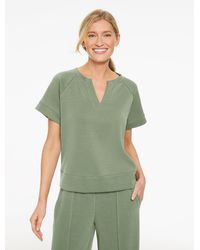 Talbots - Airknit Stretch Split Neck T-shirt - Lyst