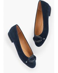 Talbots - Madison Buckle Suede Ballet Flats - Lyst