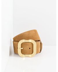 Talbots - Carved Buckle Suede Belt - Lyst