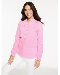 Talbots - Heart Stripe Poplin Top - Lyst