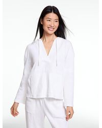 Talbots - Crinkle Gauze Boho Hoodie - Lyst