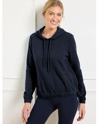 Talbots - Puckered Jacquard Drawstring Hoodie - Lyst