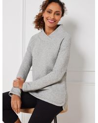 Talbots - Snowflake Quilted Wrap Neck Pullover Sweater - Lyst