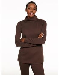 Talbots - Passport Ponte Zip Shoulder Tunic Pullover Sweater - Lyst
