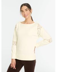 Talbots - Pieced Lace Sweatshirt - Lyst