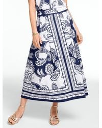 Talbots - Poplin Pleated Midi Skirt - Lyst