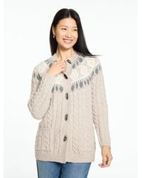 Talbots - Cable Knit Cardigan Sweater - Lyst