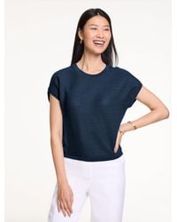Talbots - Extended Shoulder Crewneck Sweater - Lyst