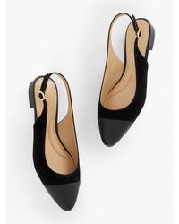 Talbots - Edison Suede Nappa Slingback Flats - Lyst