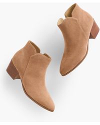 Talbots - Harper Suede Block Heel Ankle Boots - Lyst