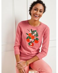 Talbots - Bold Oranges Crewneck Pullover Sweater - Lyst