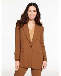Talbots - Polished Crepe Single Button Blazer - Lyst