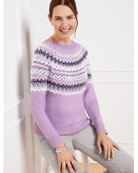 Talbots - Embroidered Crewneck Sweater - Lyst