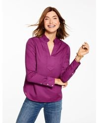 Talbots - Ruffle Popover Shirt Short - Lyst