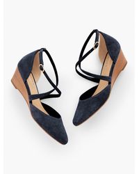 Talbots - Laney Crisscross Suede Wedges - Lyst
