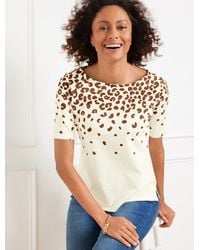 Talbots - Elbow Sleeve Bateau Neck T-shirt - Lyst