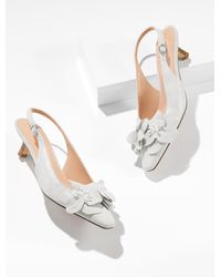 Talbots - Tabitha Flower Metallic Nappa Slingback Pumps - Lyst