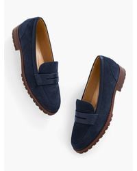 Talbots - Cassidy Suede Penny Loafers - Lyst
