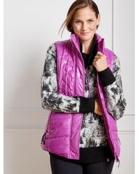 Talbots - High Shine High-low Hem Quilted Puffer Vest - Lyst